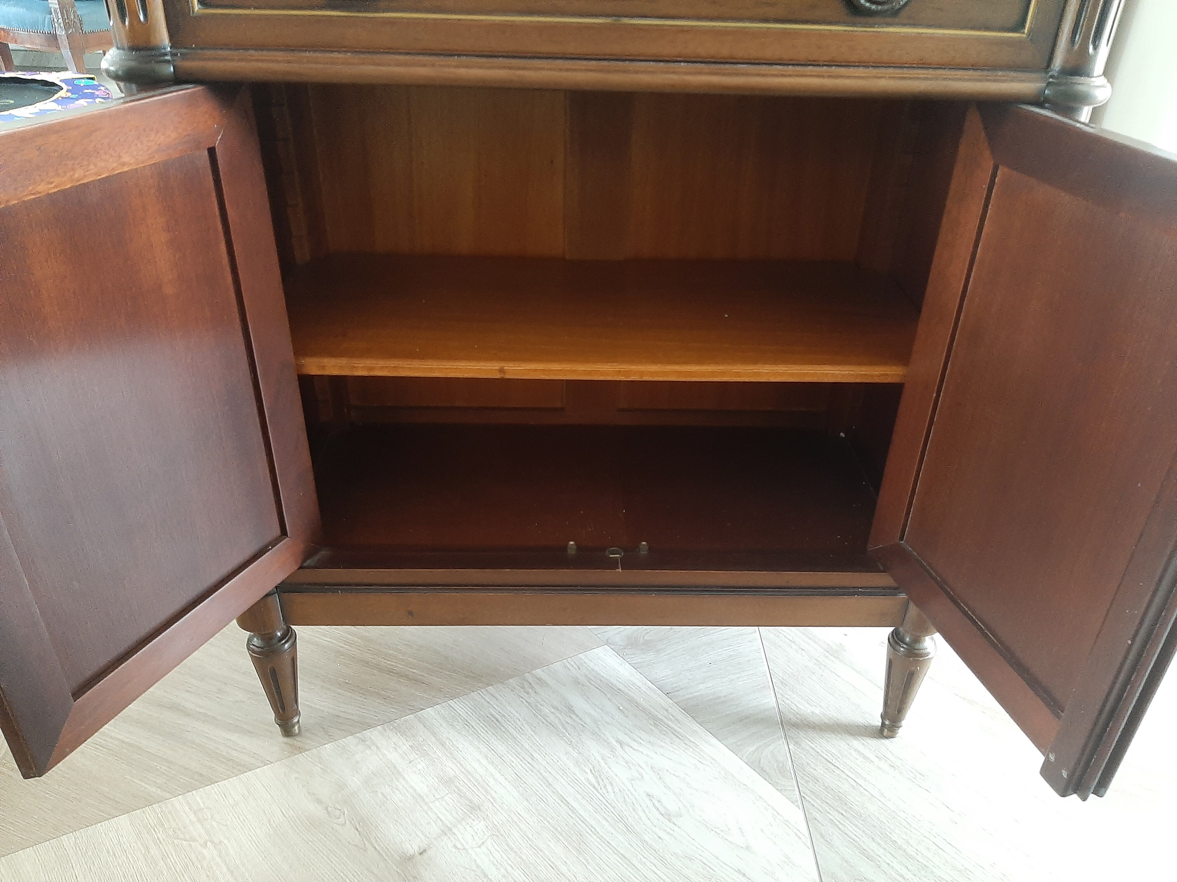 vintage - Small style chest of drawers - Louis XVI marble top with 1 drawer and 2 doors