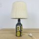 50s ceramic lamp, wool lampshade