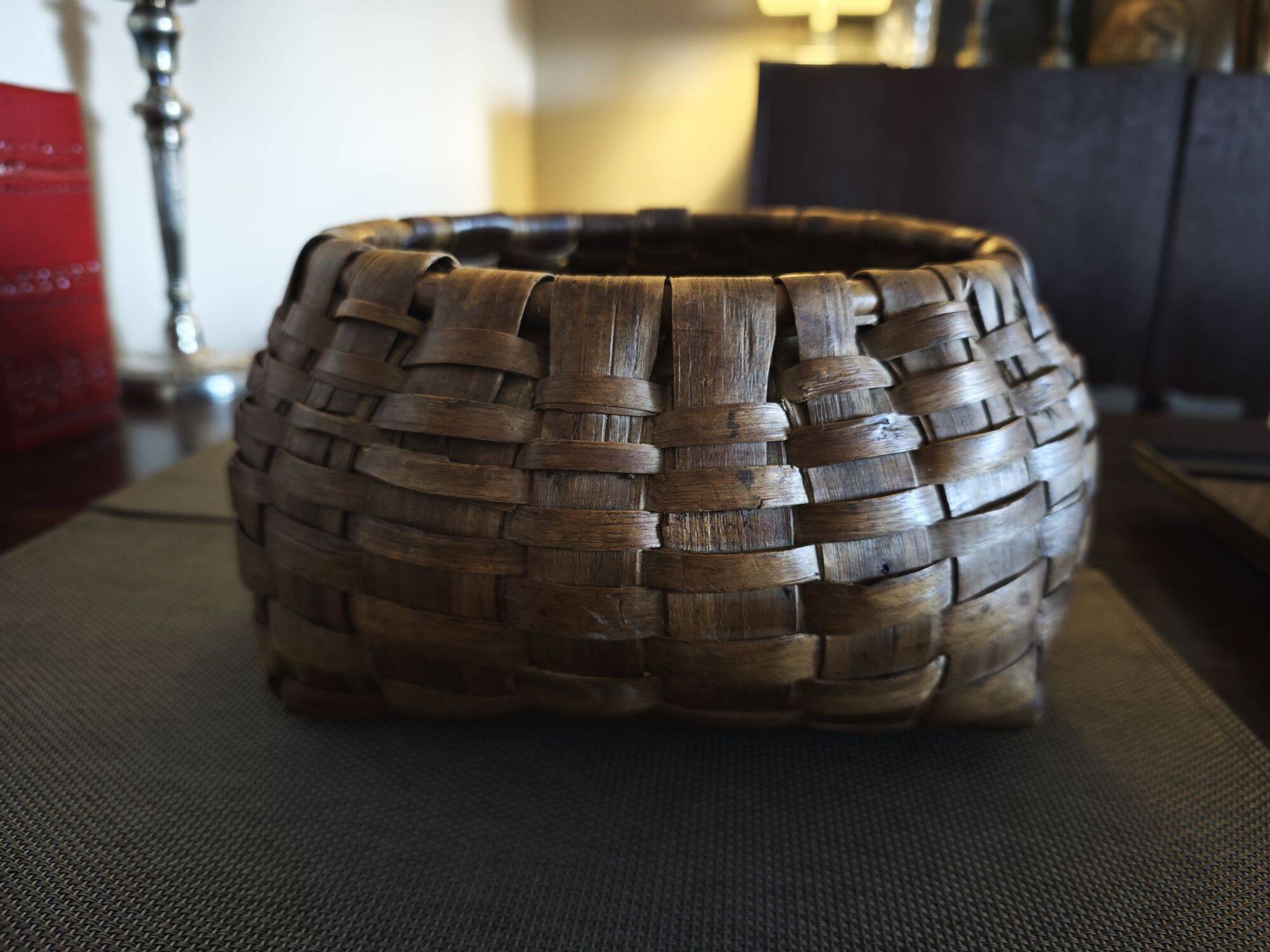 Woven wooden basket - 1930s/1940s