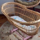 Rattan doll cradle