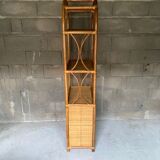 Vintage rattan bookcase 70s