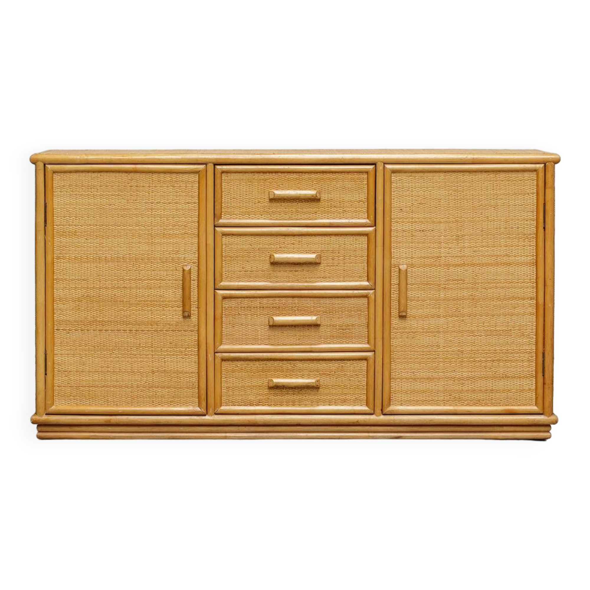 French vintage rattan sideboard 1970