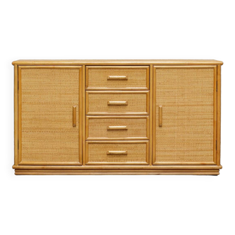 French vintage rattan sideboard 1970