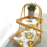 Rattan serving table