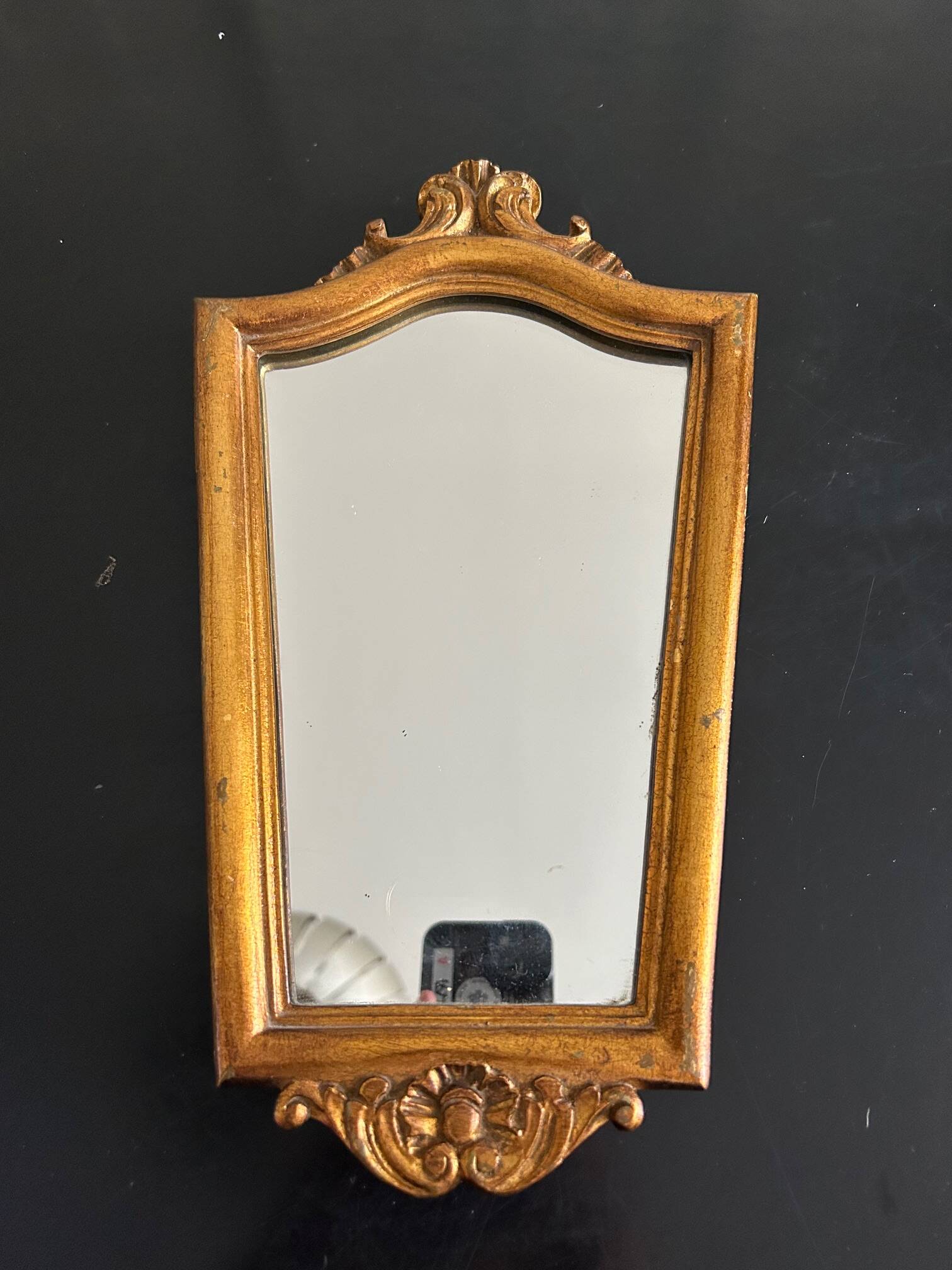 gold wood wall mirror