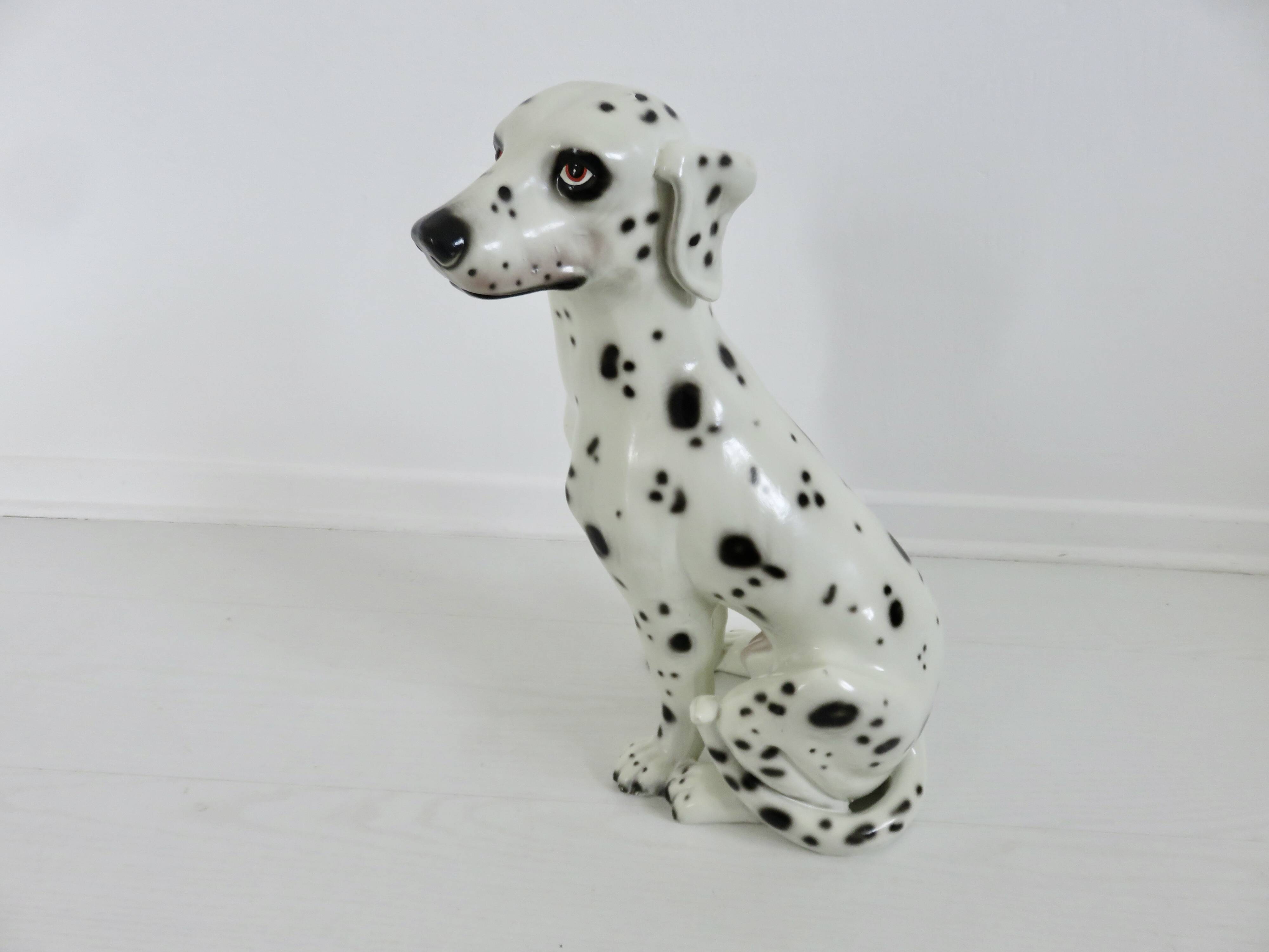 Very large ceramic Dalmatian, Italy, 1960-1970, 43cm