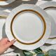 6 Vintage White and Gold Porcelain Dinner Plates Limoge France ADP "Ariane" - Elegant Antique French Tableware