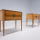 Mid-century modern pair of wooden nightstands, italy, 1960s