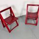 Mid-century Italian red foldable chairs by Aldo Jacober for Bazzani, 1960s, set of 2