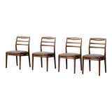 Vintage Mid-Century Danish Modern Elegant Teak & Grey Fabric Chairs, 1960s