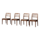 Vintage Mid-Century Danish Modern Elegant Teak & Grey Fabric Chairs, 1960s
