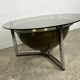 Table basse Space Age en aluminium et verre fumé, 1970