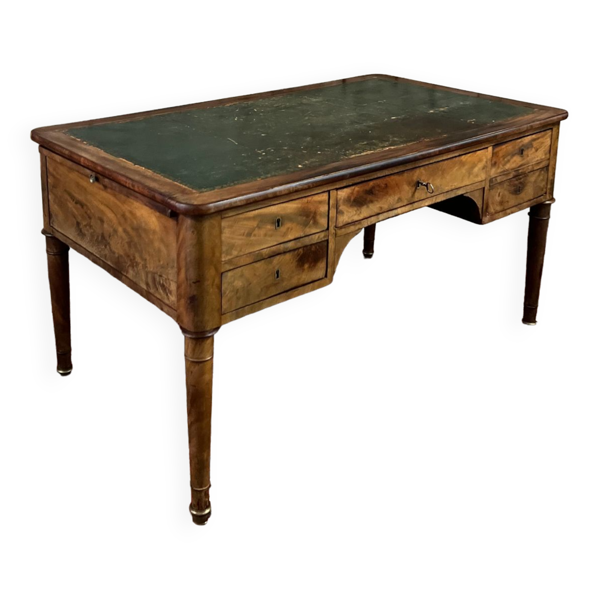 Flat mahogany desk Louis Philippe XIX century