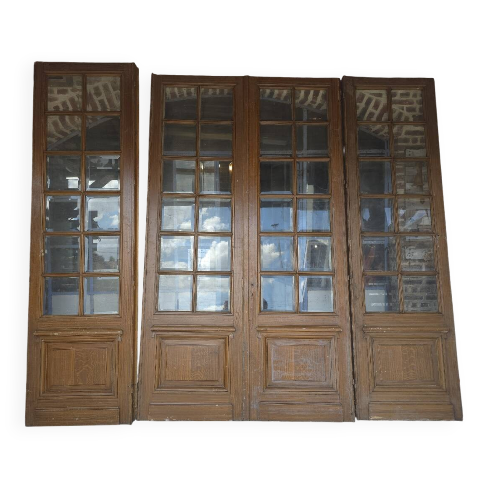 Glass communicating doors in fir (4)