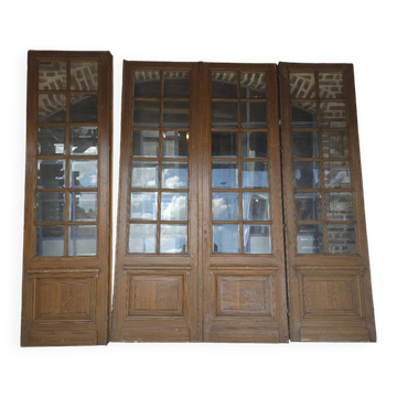 Glass communicating doors in fir (4)