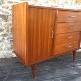 Scandinavian chest of drawers with 4 drawers and storage, circa 60's