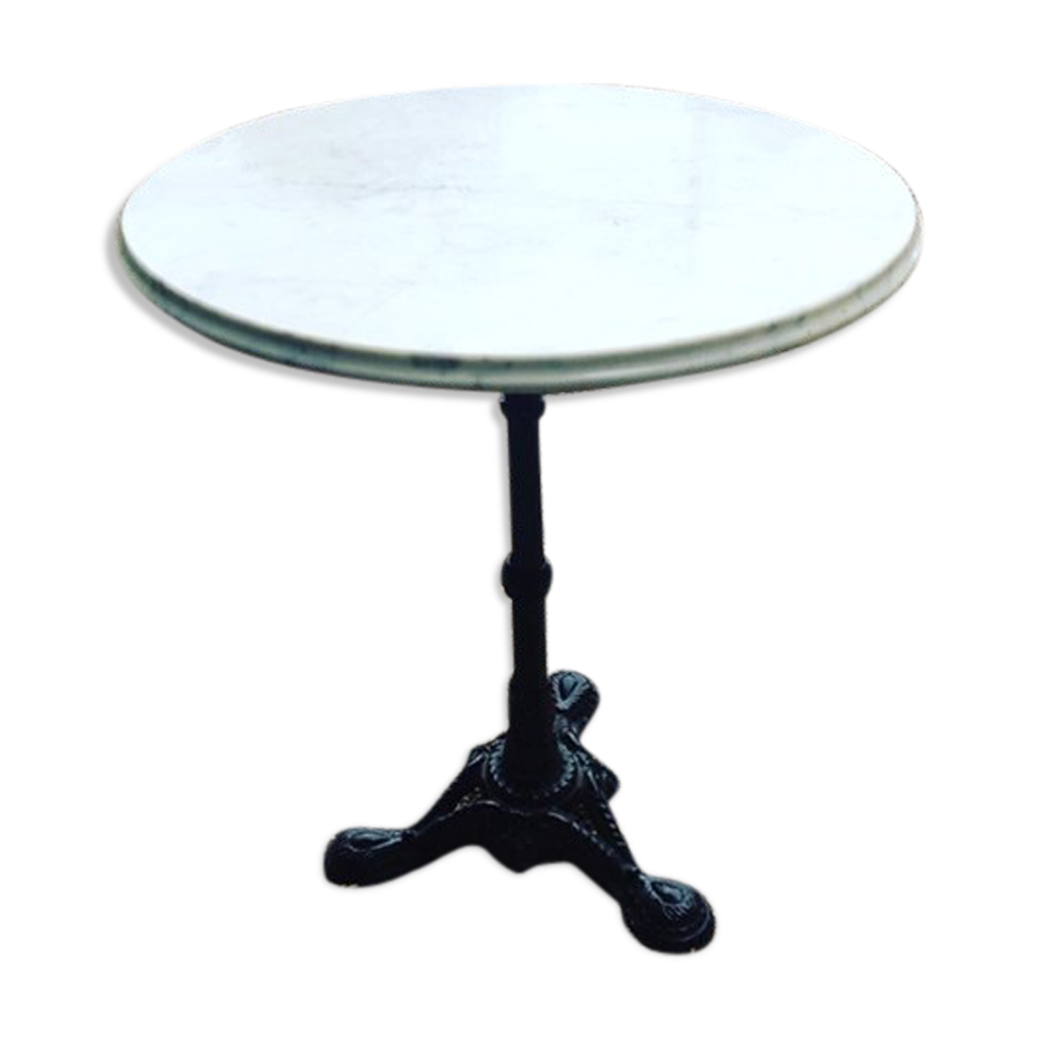 Bistro table white marble and cast iron