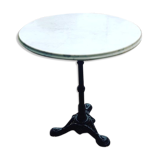 Bistro table white marble and cast iron