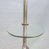 Art Deco chrome brass display 3 glass shelves