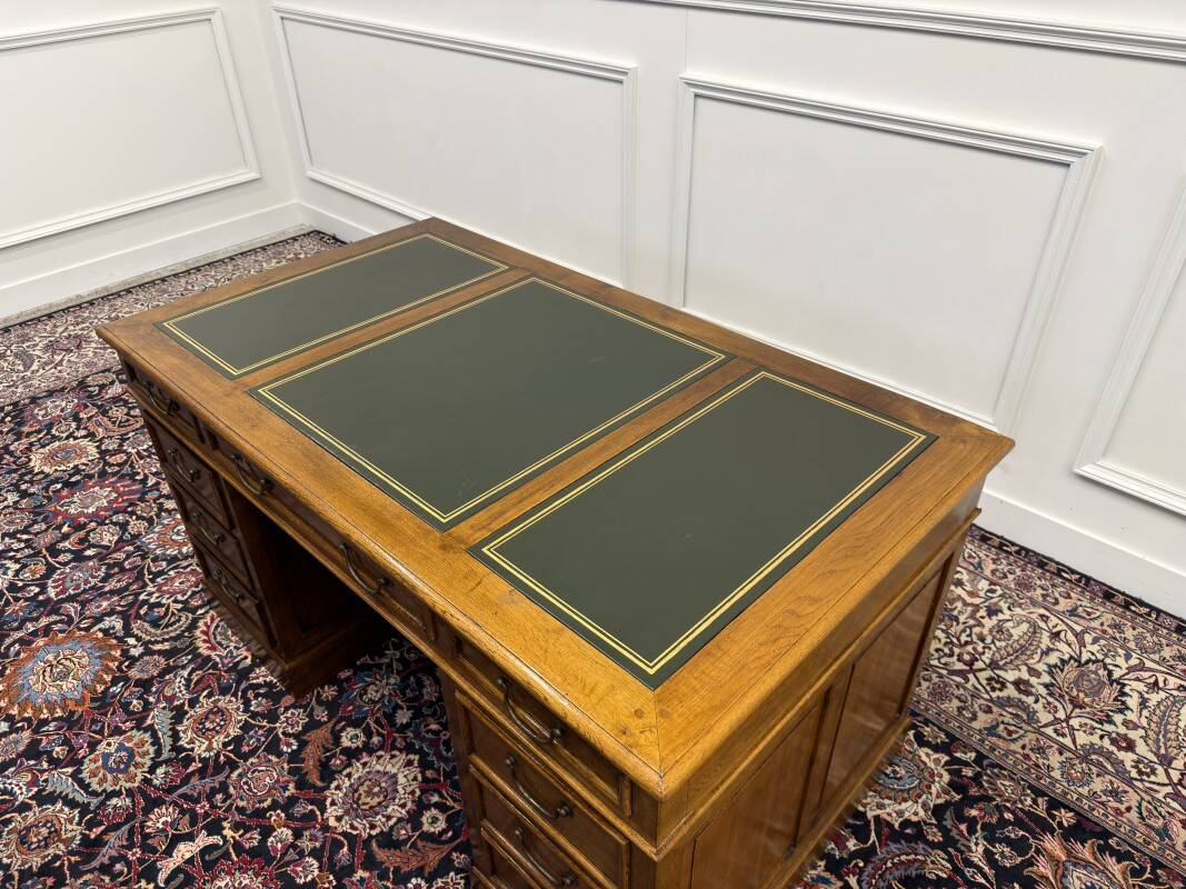 Classic English Desk with Green Inlay