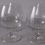 Set of 4 old cognac glasses including 2 marked Biscuit Cognac tableware