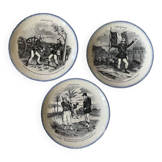 Lot of 3 old Madagascar talking plates