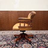 English Chesterfield Desk Chair Cognac