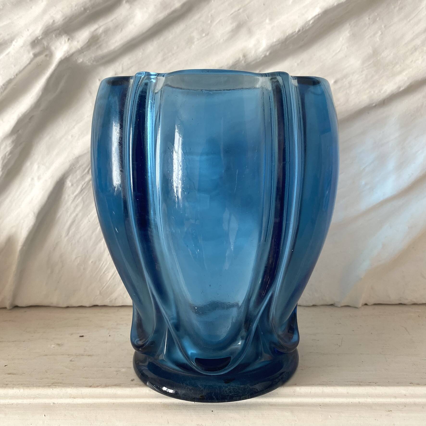 Antique tinted glass vase H20 cm