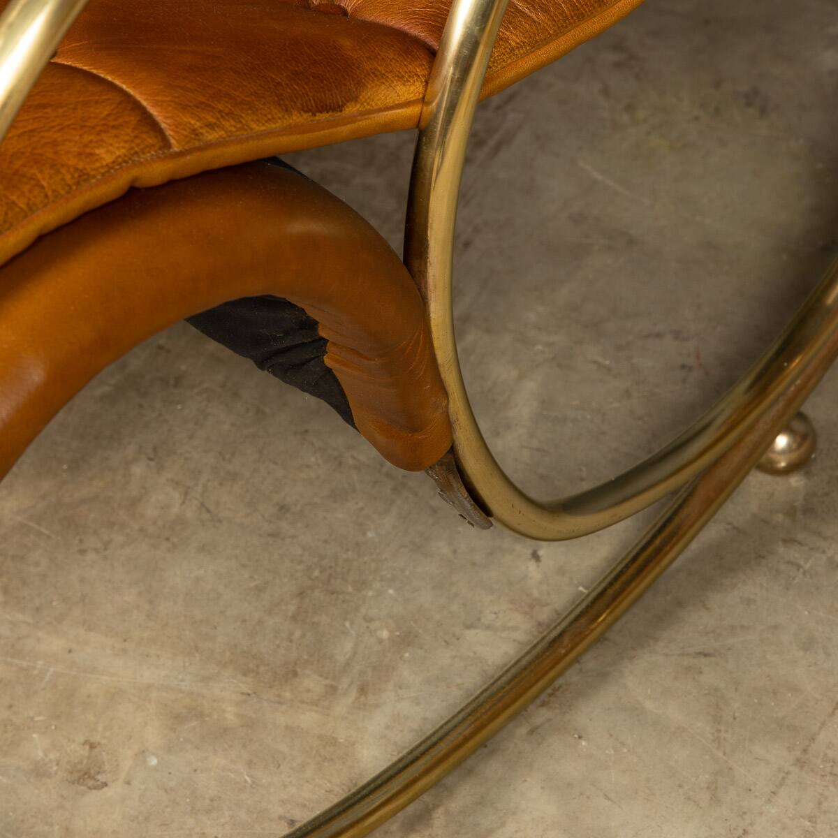 Mid 20thc british made pair of leather rocking chairs c.1950