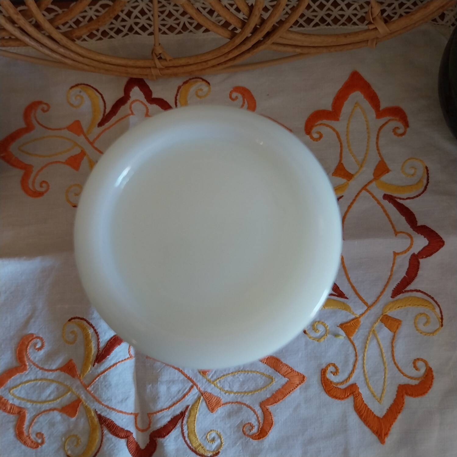 Vintage white opaline vase