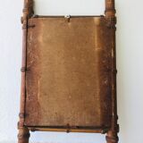 Old barber mirror made of bamboo wood