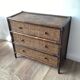 Commode vintage en bois et cannage
