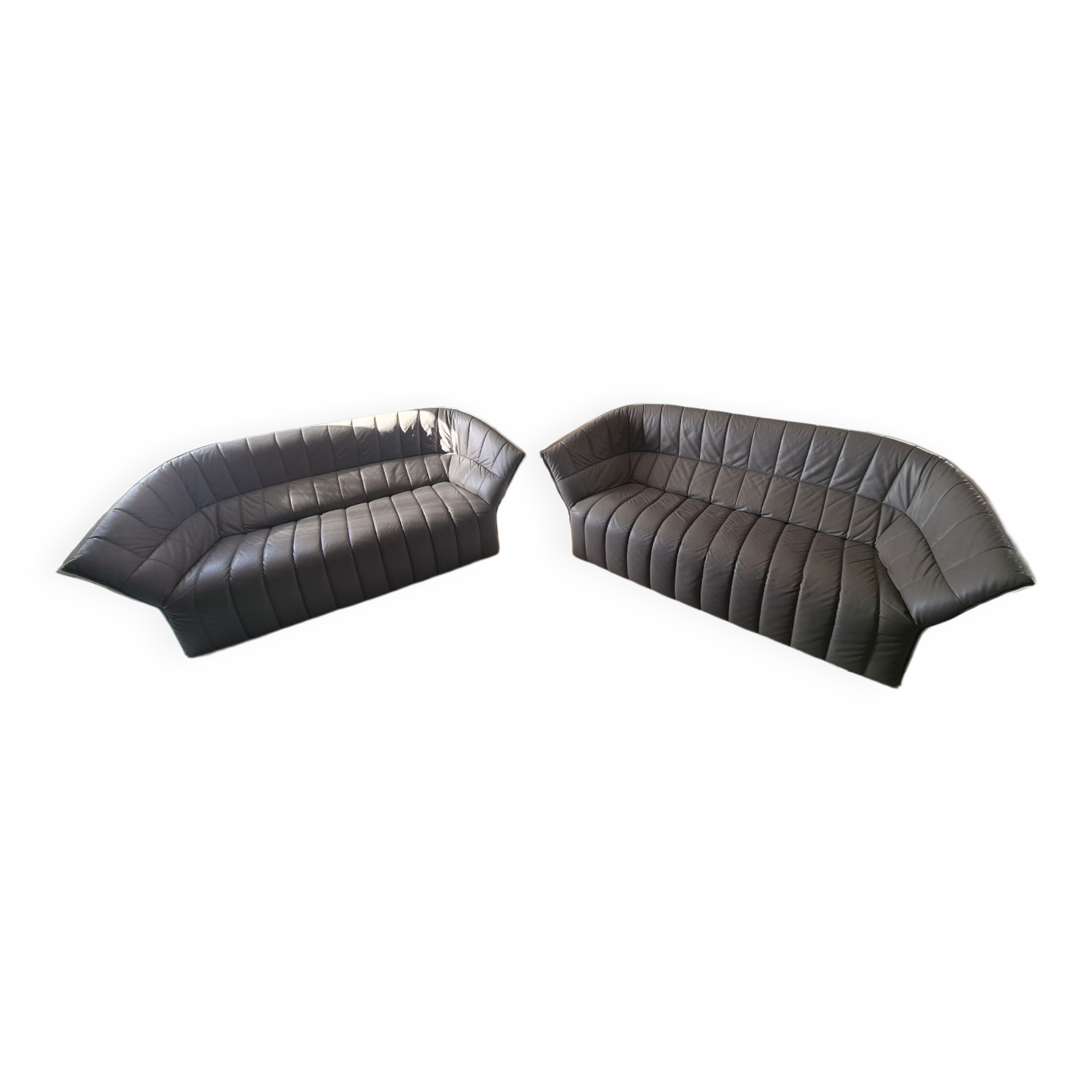 2 Moel leather sofas designed by Inga Sempé, at Ligne Roset