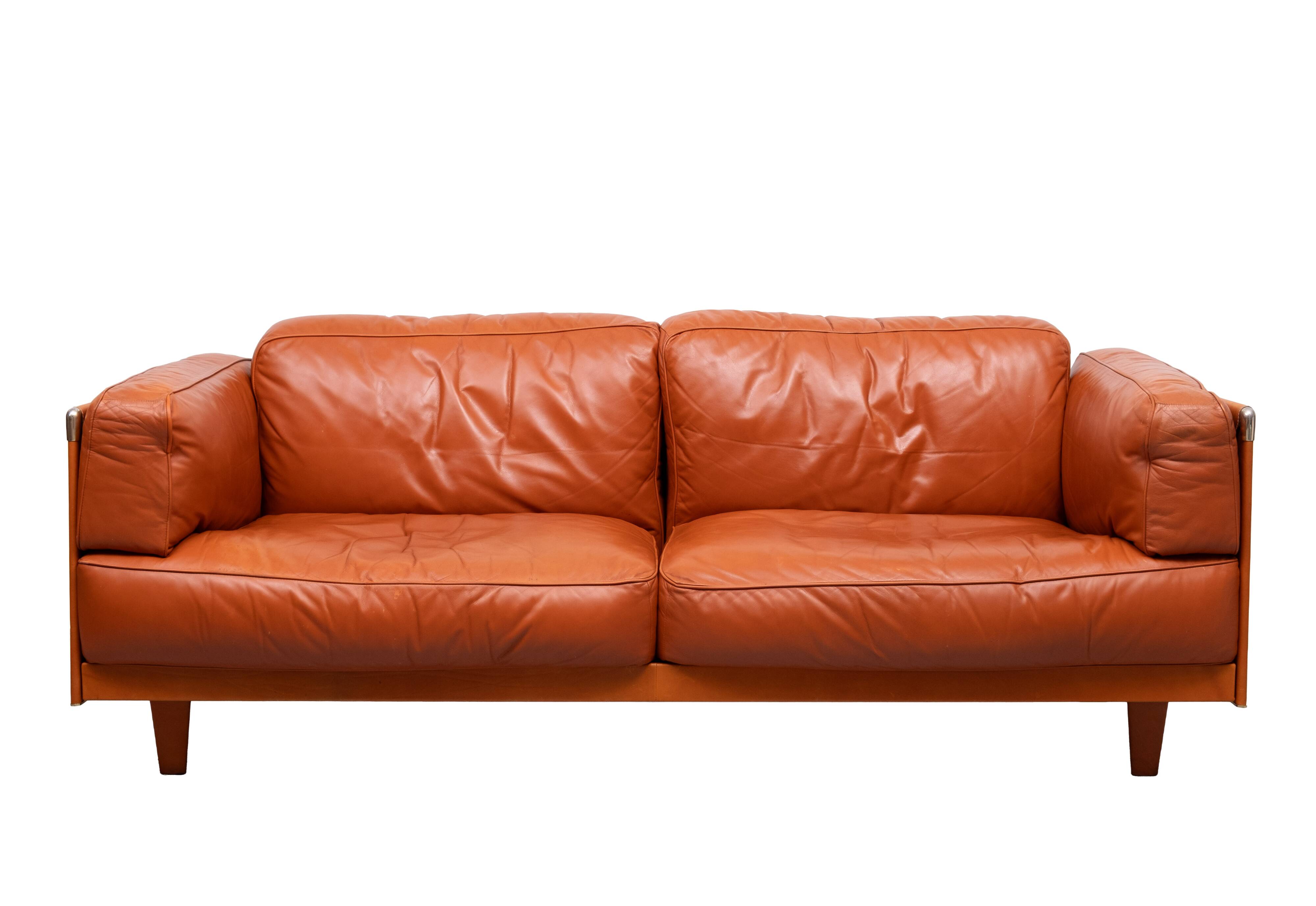 Stunning Leather 2.5 seater Sofa design by Pierluigi Cerri for poltrona fra