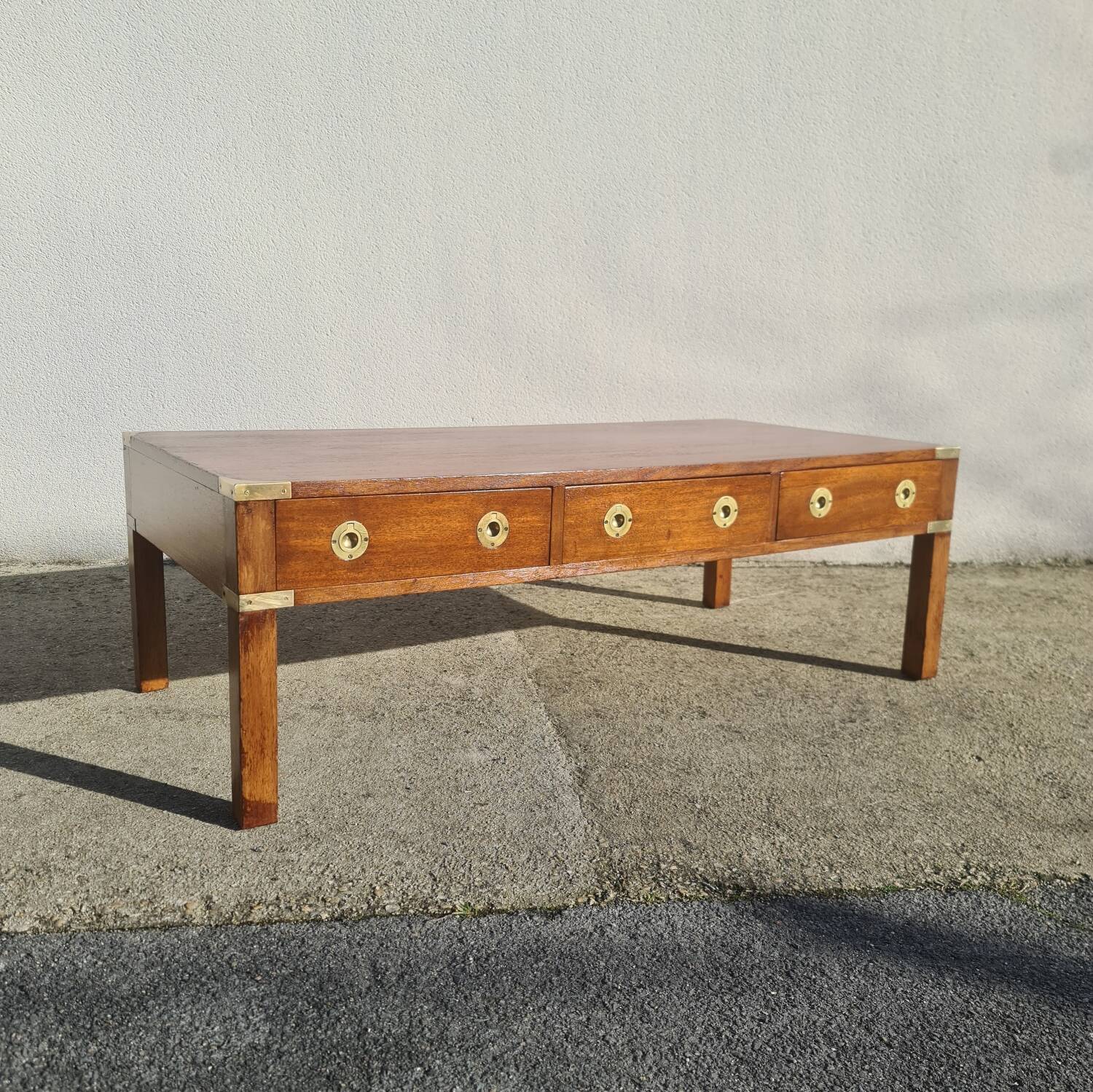 Table basse campagne militaire, marine, vintage