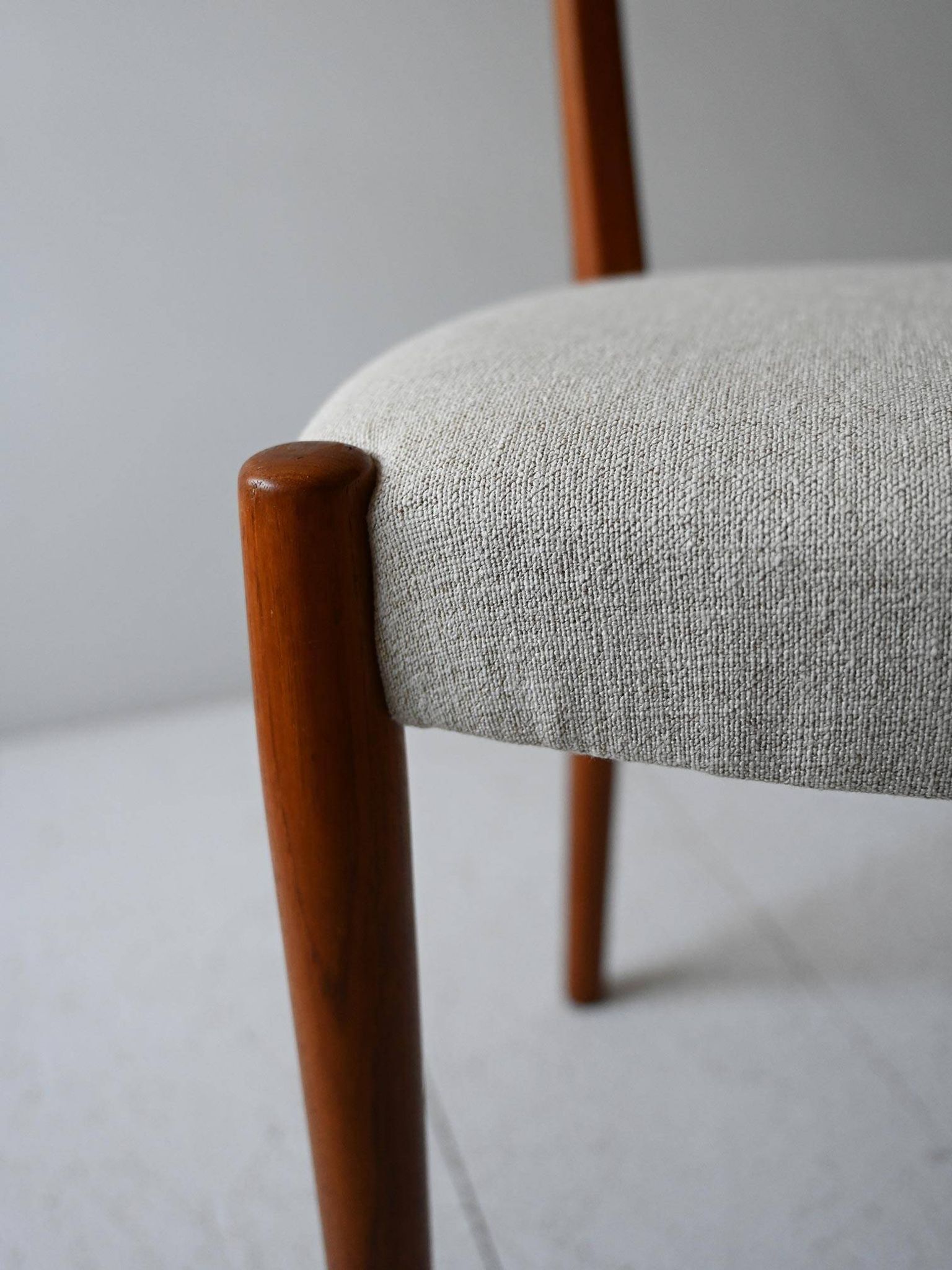 Pair of 1960s Scandinavian Teak Chairs with Curved Back
