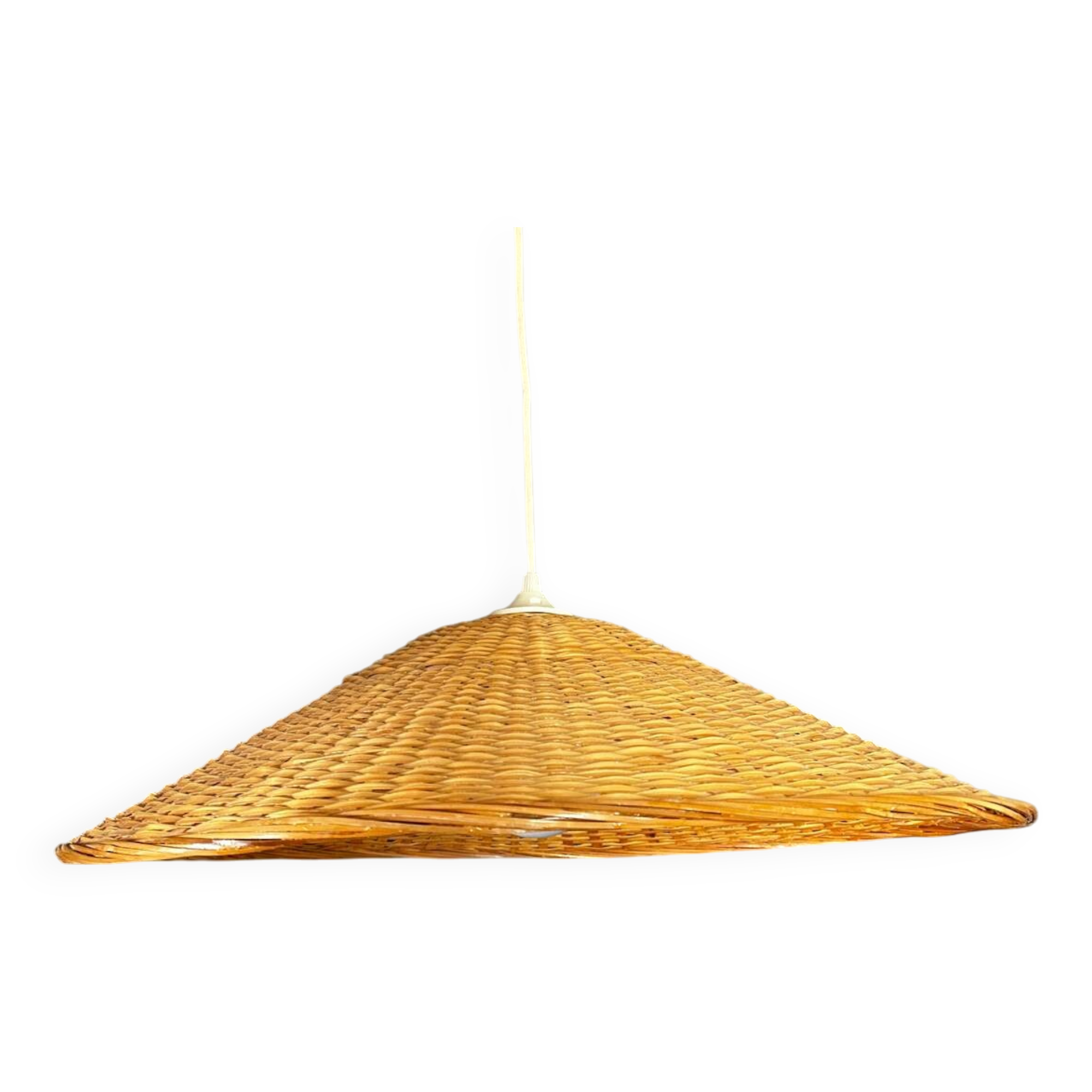 Large vintage wicker pendant light