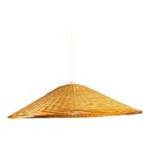 Large vintage wicker pendant light