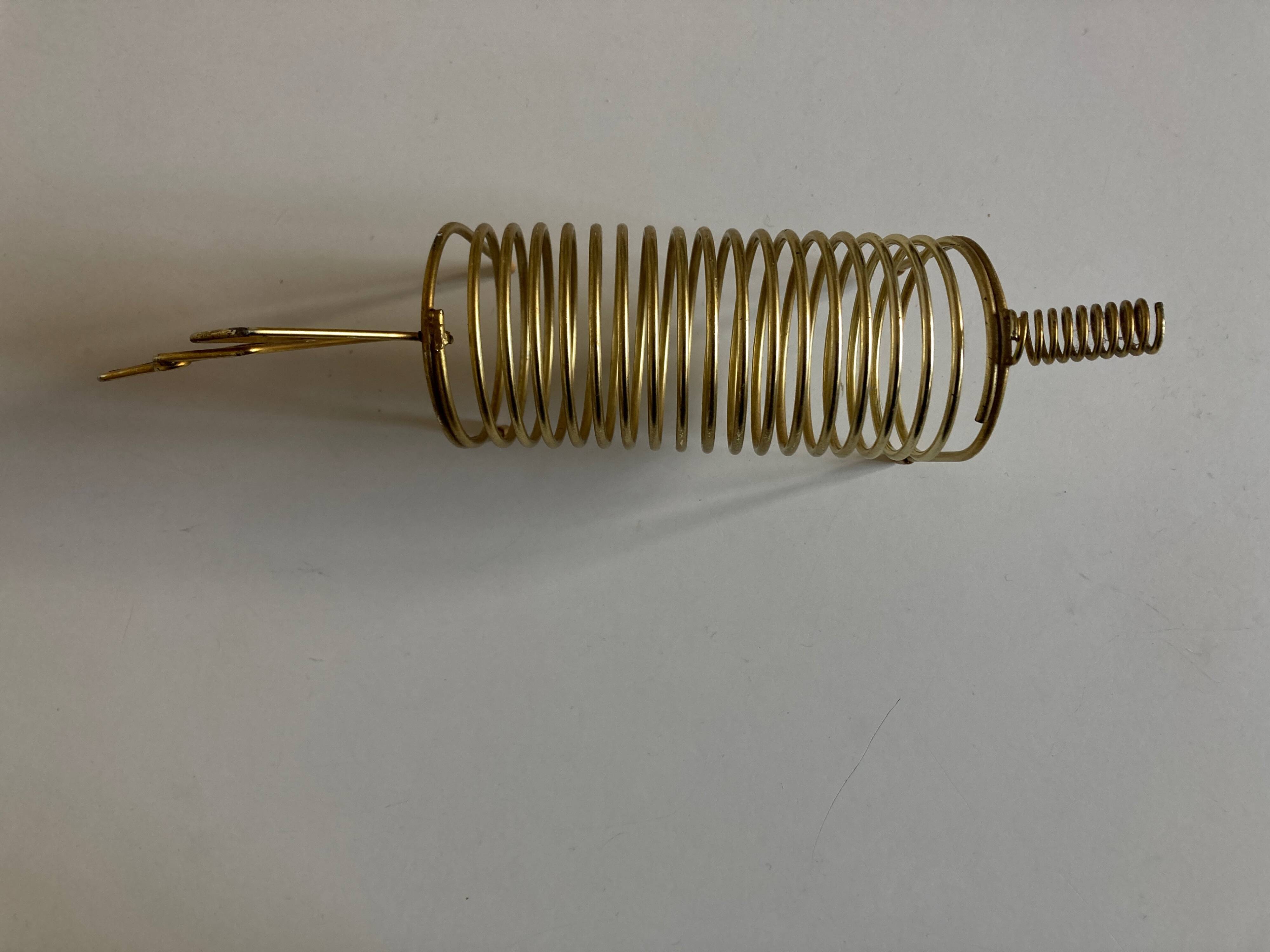 Dachshund dog desk letter holder in gold metal 1970