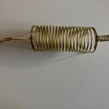 Dachshund dog desk letter holder in gold metal 1970