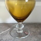 Vintage Bohemian Crystal Pitcher Jug Vcelnicka Orange Smoke