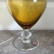 Vintage Bohemian Crystal Pitcher Jug Vcelnicka Orange Smoke