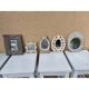 Set of 5 cerused wood mirrors