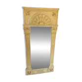 Large Trumeau Mirror Directoire Style Patinated Cream and Gold - 152x70 cm
