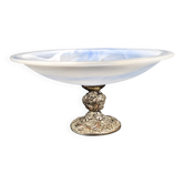 Blue opaline glass centrepiece bowl