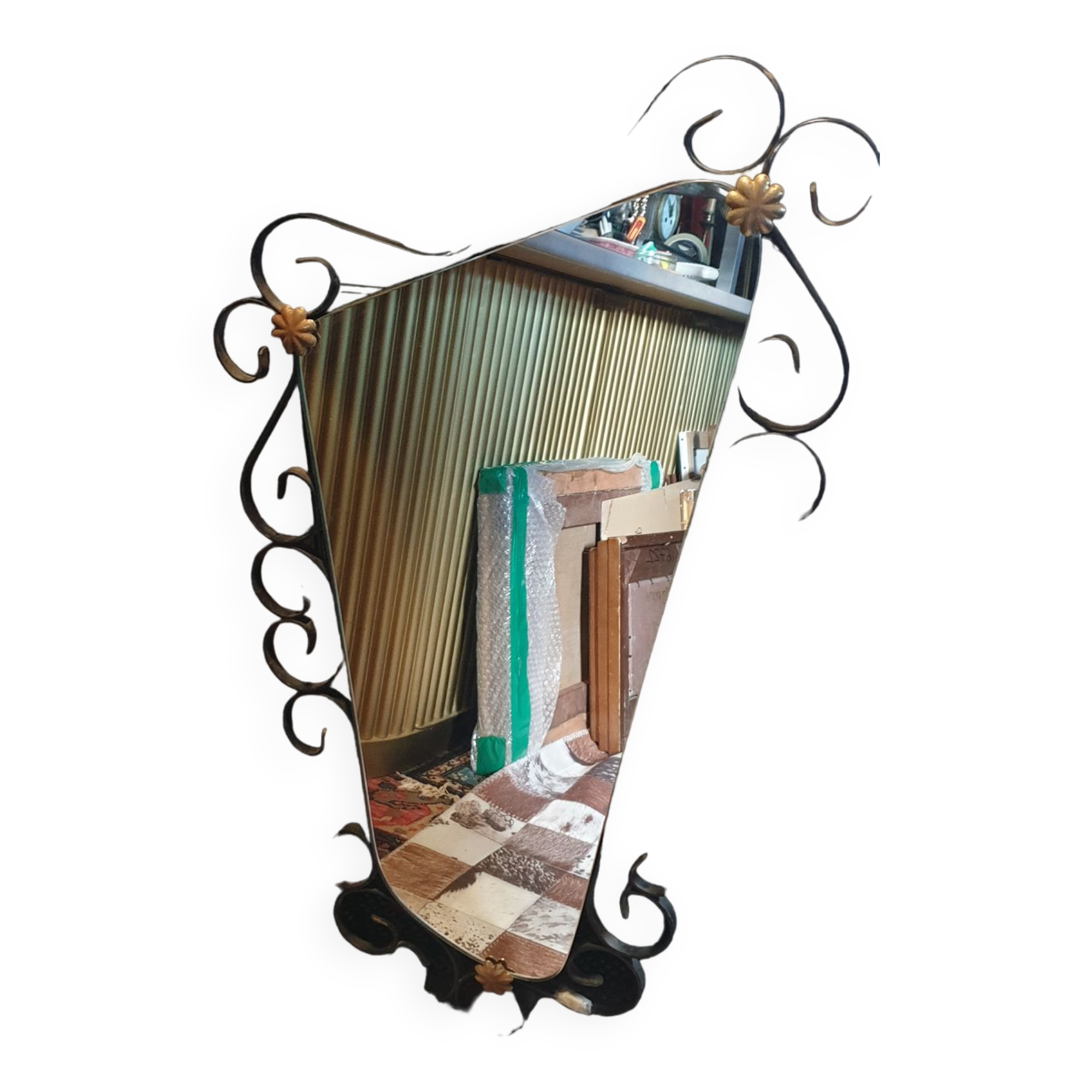 Wrought iron mirror 60s