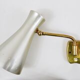 Pair of Articulated Conical Wall Lights in Stilnovo Style, Wall Lamps Italy, 1950s