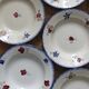 7 floral hollow plates "Mary Lou" Digoin Sarreguemines vintage