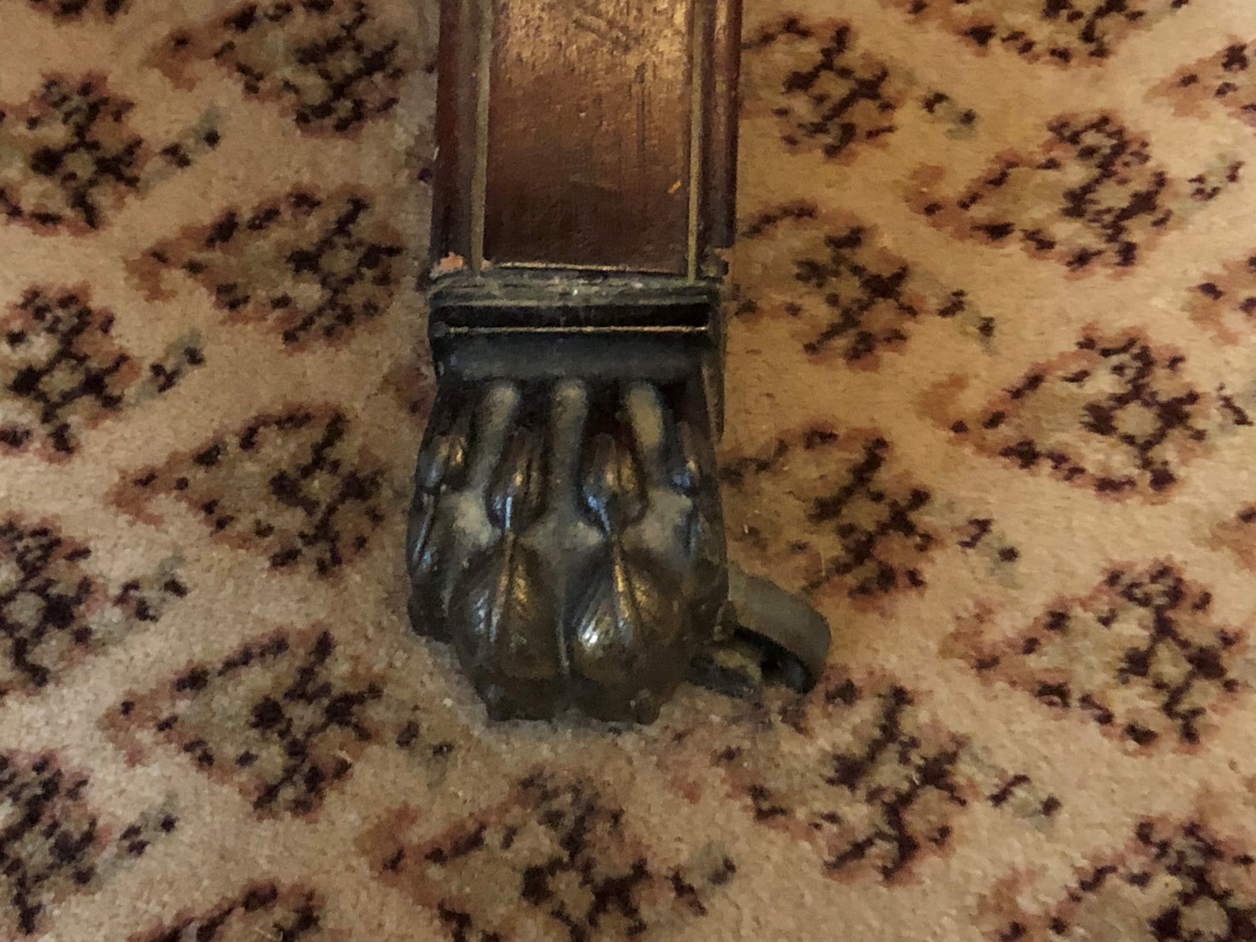 English office in blond mahogany and green leather