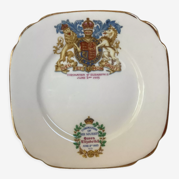 Assiette du couronnement d’Élisabeth II d’Angleterre